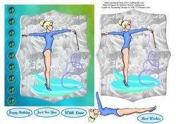 Gymnastics Ribbon Sport Topper & Decoupage