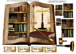 Open Book Law Topper & Pyramid & Decoupage