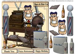 Happy Barber Card Topper & Decoupage