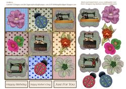 Sewing Quilt Card Topper & Decoupage