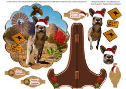 Aussie Christmas Plate & Stand & Decoupage