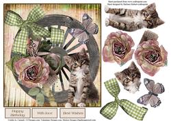 Hello My Name is Rose Kitten Topper & Decouapge