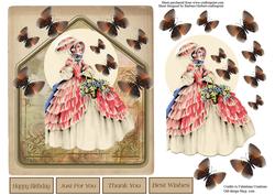 Butterflies & Belle Card Topper & Decouapge