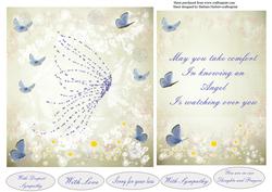 Sympathy Blue Butterfly Topper & Insert & Verse