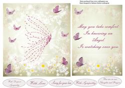 Sympathy Pink Butterfly Topper & Insert & Verse
