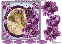 Pretty in Purple Vintage Portrait Topper & Decoupage