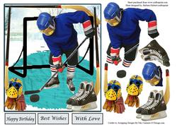 Hockey Practice Card Topper & Decoupage
