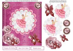 Sweet Heart Ballerina Topper & Decoupage & Pyramid