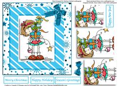 Delivering Presents Card Topper & Pyramid Layers