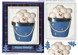Lets Build a Snowman Card Topper & Decoupage