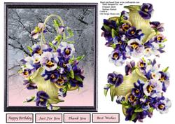 Pansy Basket and Winter Day Topper & Decoupage