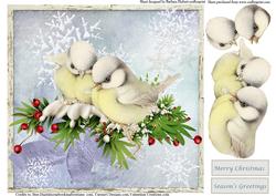 Winter Birds & Snowflakes Card Topper & Decoupage