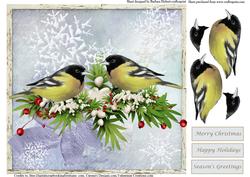 Snow Flakes and Birds Card Topper & Decoupage
