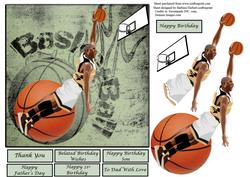 Baskets & Ball = Basketball Card Topper & Decoupage