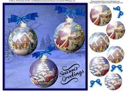 Christmas Scene Ornaments Topper & Pyramid Layers