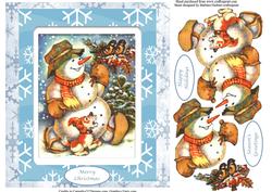 Vintage Snowman & Robins Topper & Decoupage