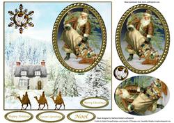 Christmas is Coming Vintage Santa & Pyramid Layers