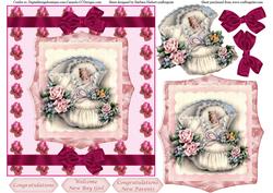 Rose Bud Baby Boot Topper & Decoupage