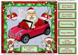 Santa's Hot Weather Sleigh Topper & Tags