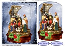 Christmas Nativity Glass Dome Quick Topper
