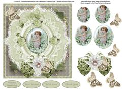 Floral & Lace Vintage Topper & Pyramid & Decoupage