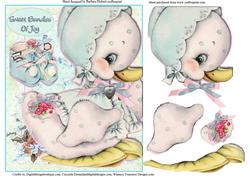 Sweet Bundle of Joy Duck Topper & Decoupage