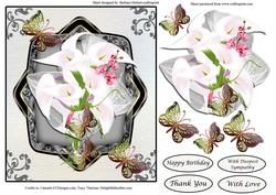 Bouquet of Calla Lilies Topper & Decoupage