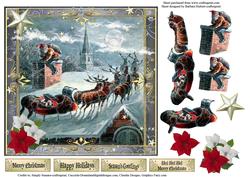 Moonlight Santa and Stars Topper & Decoupage