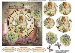 Timeless Vintage Portrait & Roses Card Topper
