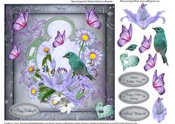 Lilly Flowers & Daisys Card Topper & Decoupage