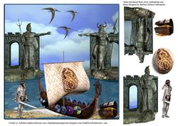Viking Landing Card Topper & Decoupage