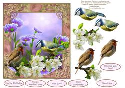 Meadow Song Birds Topper & Decoupage