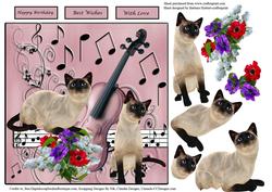 Musical Cats Card Topper & Decoupage