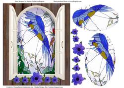 Open Stained Glass Window & Pyramid & Decoupage