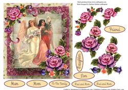 Easter Angel Greetings & Rose Decoupage