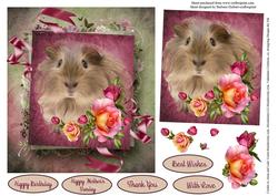 Guinea Pig Rose Topper & Decoupage