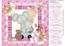 Elephant Baby Girl Quick Topper
