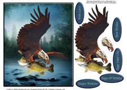 Bird of Prey Fishing Topper with Decoupage
