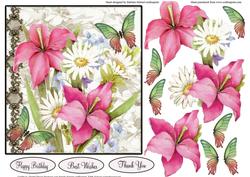 Lilies and Daisy's Topper with Decoupage
