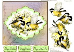 Spring Chikadee's Topper with Decoupage