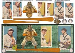 Baseball Sport Cards Topper with Pyramid and Decoupage