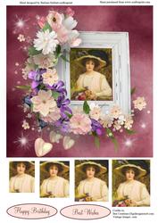 Hearts and Flowers Portrait with Pyramid Layers