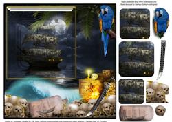 Pirate Beaches with Pyramid and Decoupage Layers