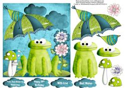Froggie Rain Topper with Decoupage