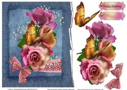 Torn and Frayed Paper with Rose Decoupage