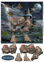 Into the Future Robot with Decoupage