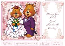 Wedding Bears Card Topper with Insert and Verse