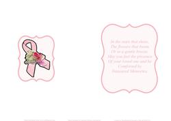 Awareness Ribbon Memories Insert and Verse