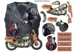 Leather Biker Vest Shaped Topper with Decoupage