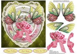 Butterfly Heart Topper with Decoupage